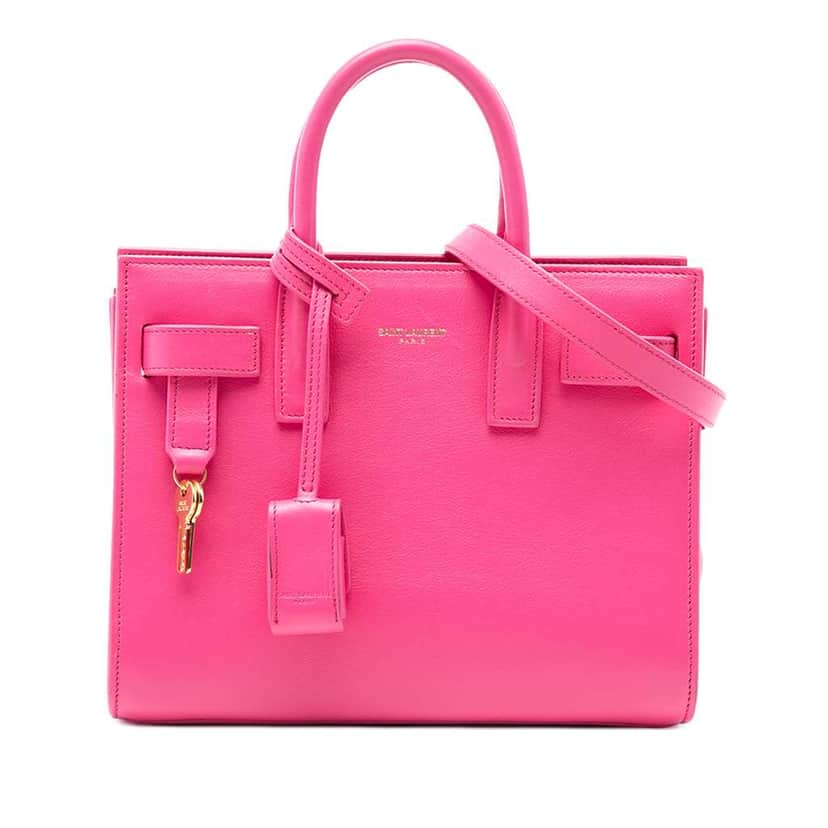 Saint Laurent Nano Leather Sac De Jour Satchel Pink Leather Very good condition - Front View