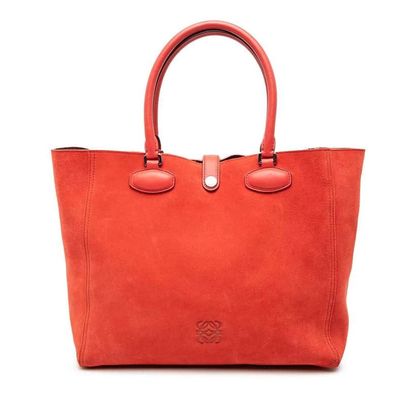 Loewe Suede Anagram Leo Tote Orange Leather Very good condition - Front View