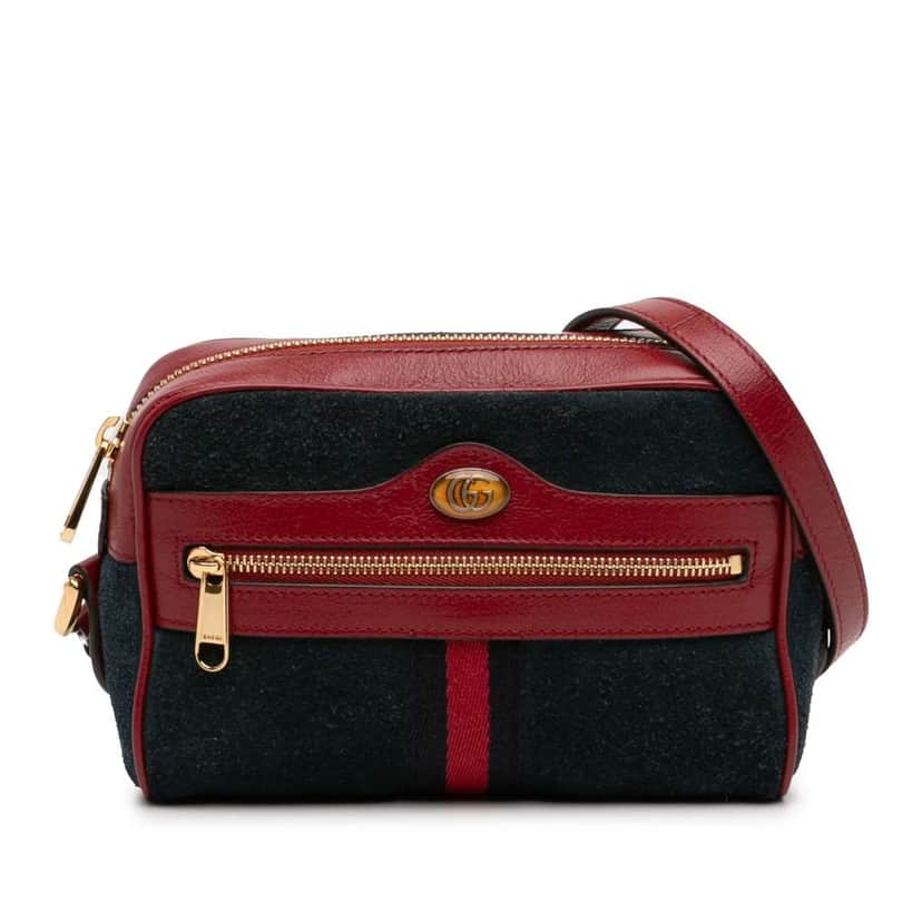 Gucci Mini Suede Ophidia Crossbody Blue Leather Very good condition - Front View