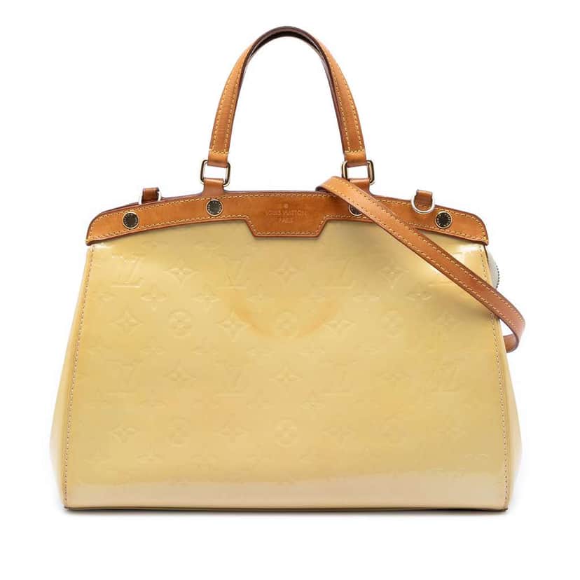 Louis Vuitton Monogram Vernis Brea MM Yellow Leather Very good condition - Front View
