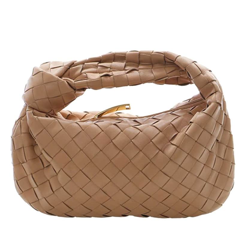 Bottega Veneta Mini Nappa Intrecciato Jodie Beige Leather Very good condition - Front View