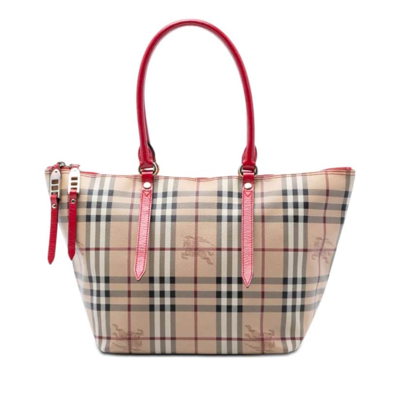 Burberry Small Haymarket Check Coated Canvas Salisbury Tote Beige Canvas Very good condition - Front View