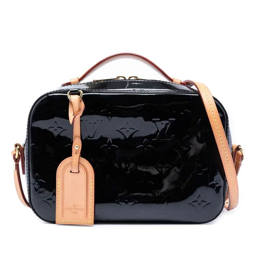 Louis Vuitton Monogram Vernis Santa Monica Camera Bag Black Leather Very good condition - Front View