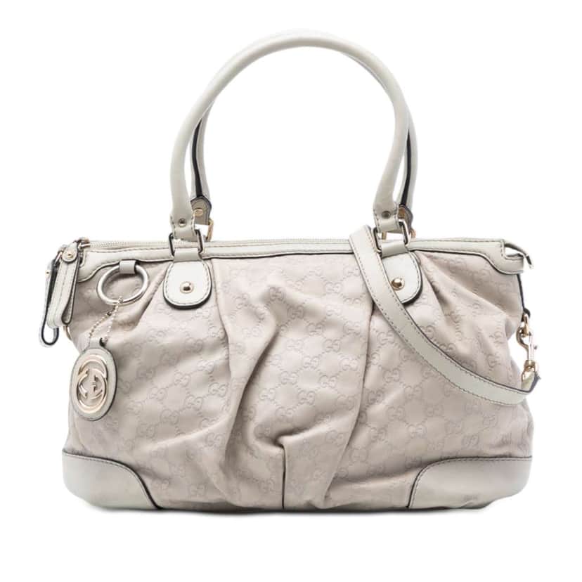 Gucci Guccissima Sukey Satchel White Leather Very good condition - Front View