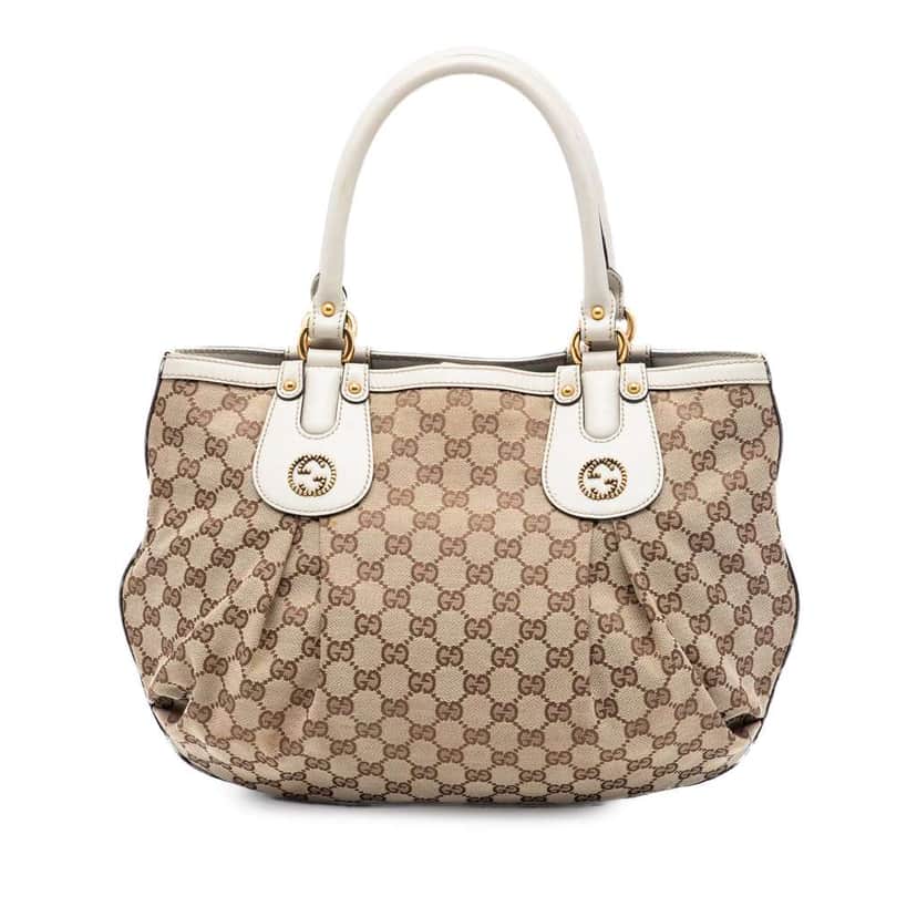Gucci GG Canvas Scarlett Tote Beige Canvas Very good condition - Front View