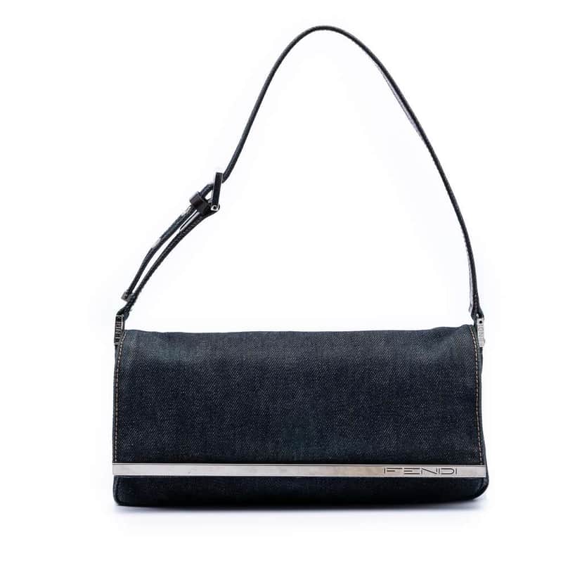 Fendi Denim Baguette Blue Denim Very good condition - Front View