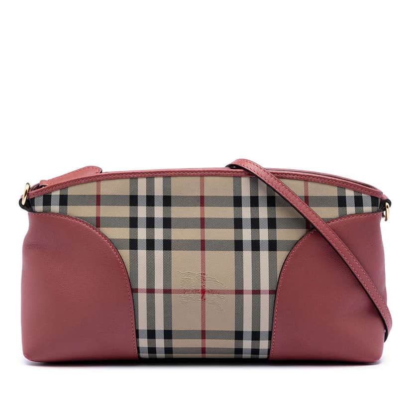 Burberry Haymarket Check Coated Canvas Chichester Crossbody Beige Canvas Very good condition - Front View