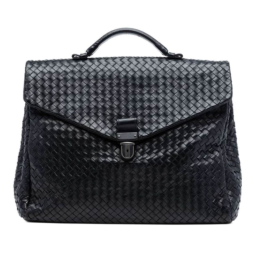 Bottega Veneta Nappa Intrecciato Briefcase Black Leather Very good condition - Front View