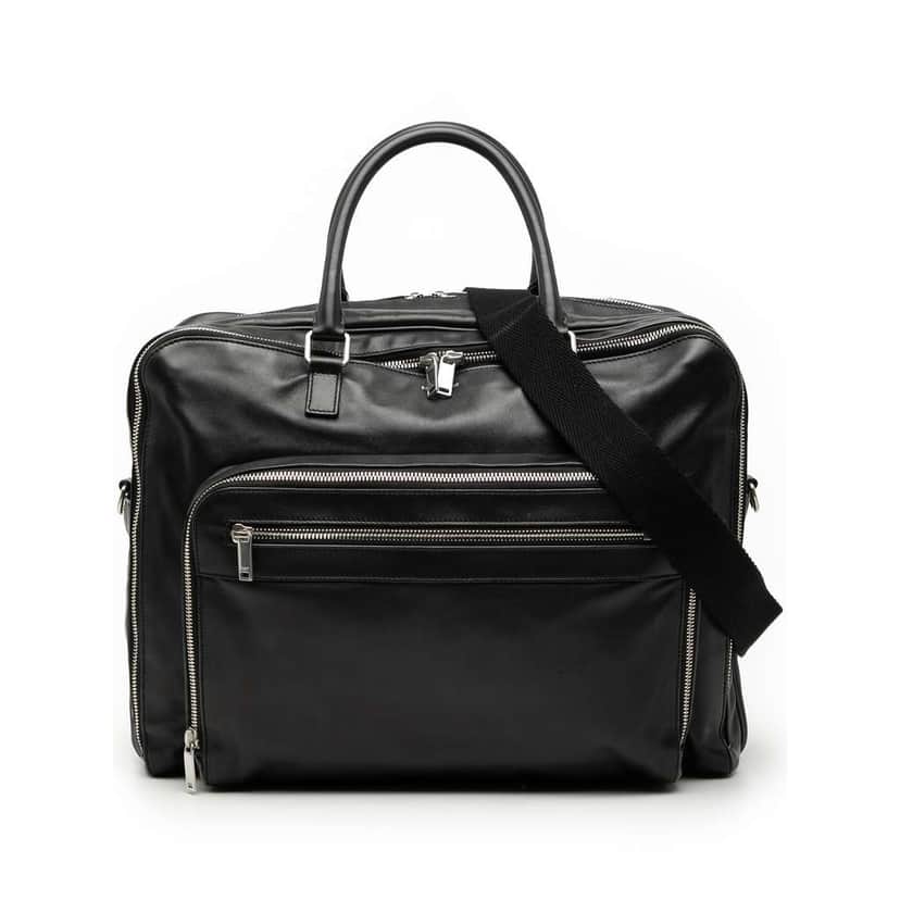 Saint Laurent Leather 24H Weekender Bag Black Leather Very good condition - Front View