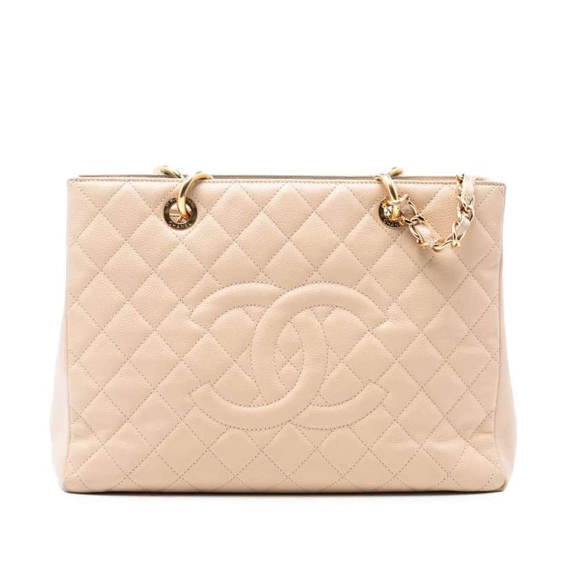 Chanel Caviar Grand Shopping Tote Brown Leather Very good condition - Front View