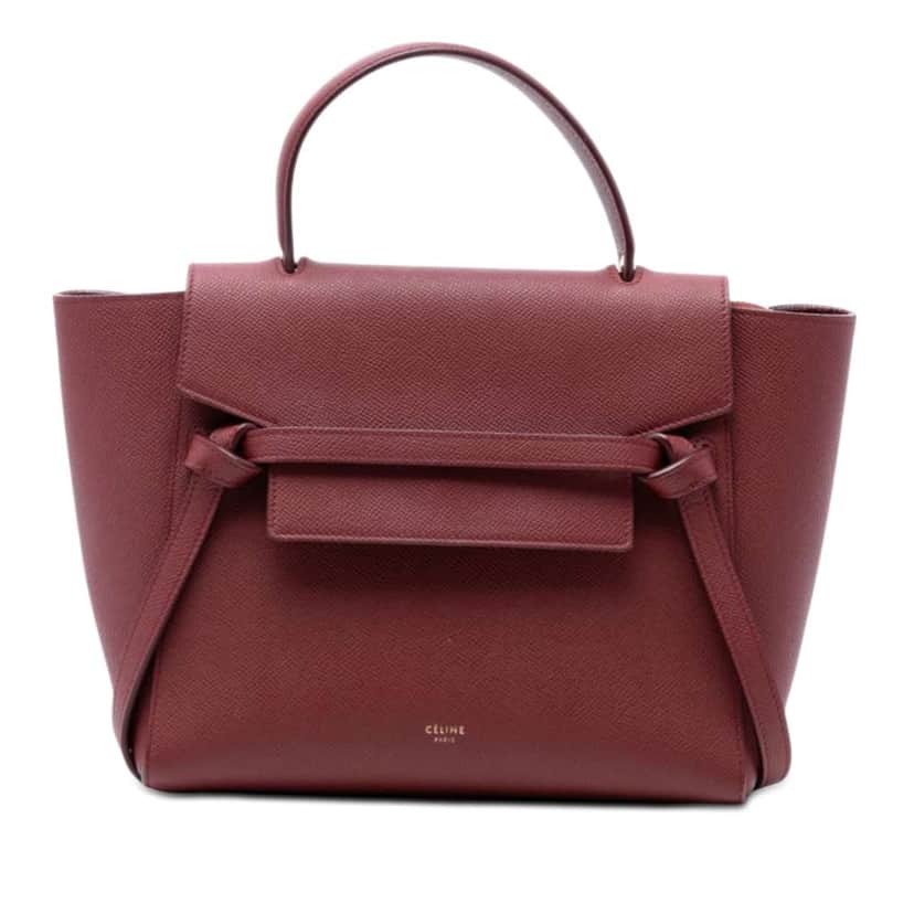 Celine Micro Grained Calfskin Belt Bag Red Leather Very good condition - Front View