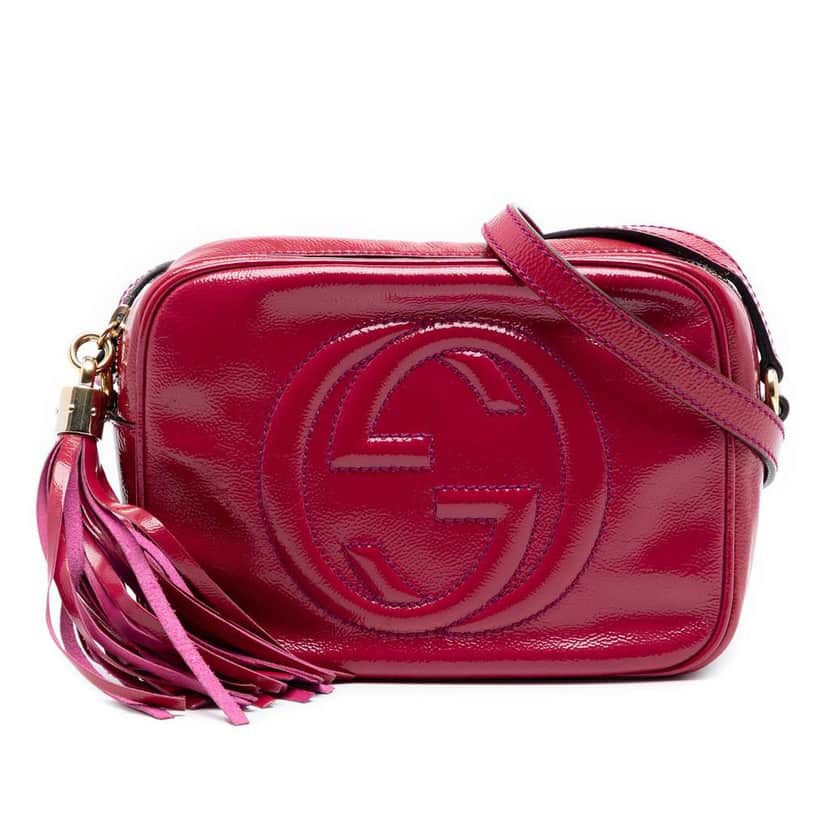 Gucci Patent Soho Disco Crossbody Pink Leather Very good condition - Front View