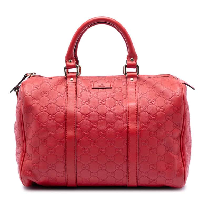 Gucci Medium Guccissima Joy Boston Bag Red Leather Very good condition - Front View