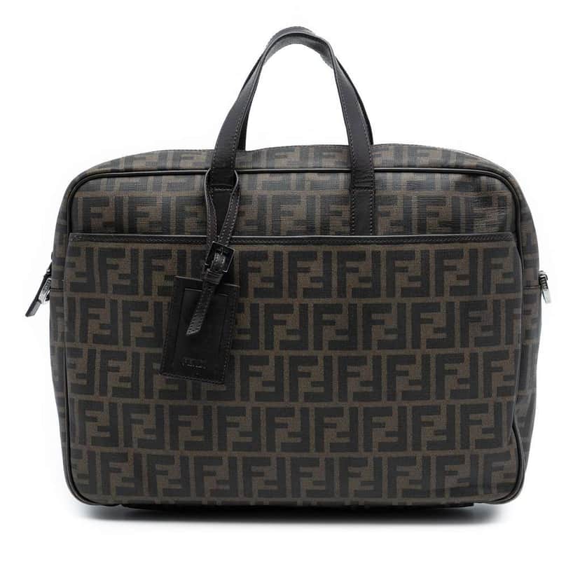 Fendi Zucca Coated Canvas Business Bag Brown Canvas Very good condition - Front View