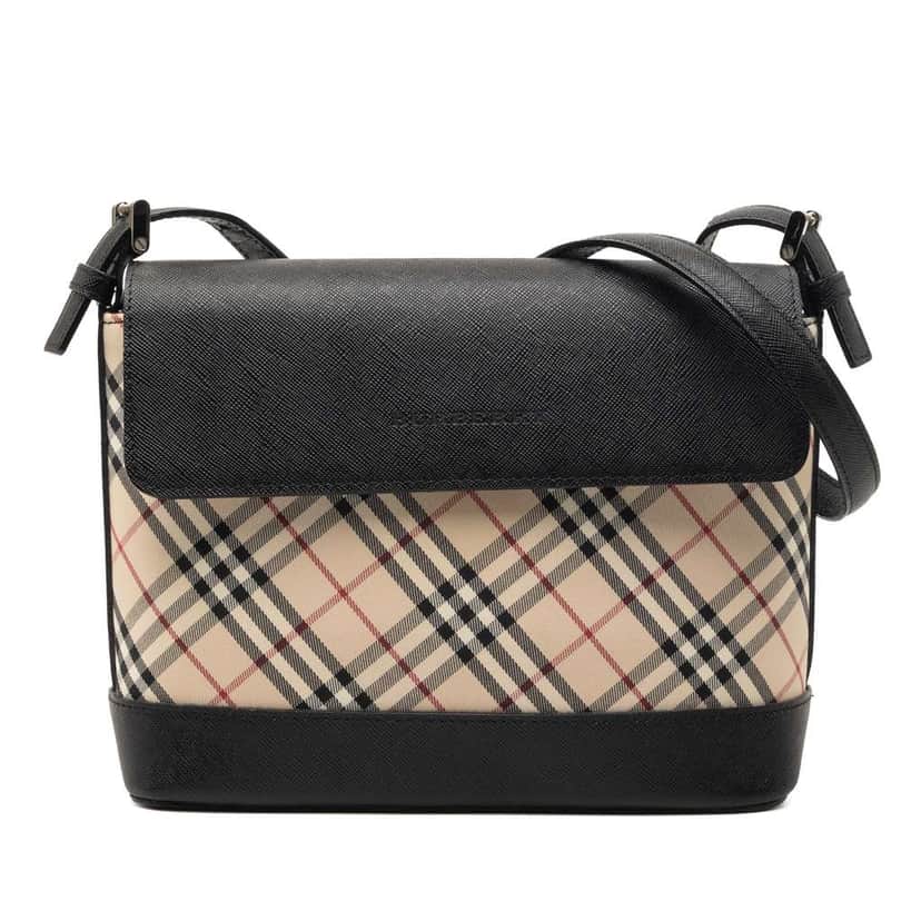 Burberry Nova Check Canvas Crossbody Beige Canvas Very good condition - Front View