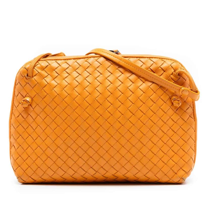 Bottega Veneta Nappa Intrecciato Nodini Crossbody Orange Leather Very good condition - Front View