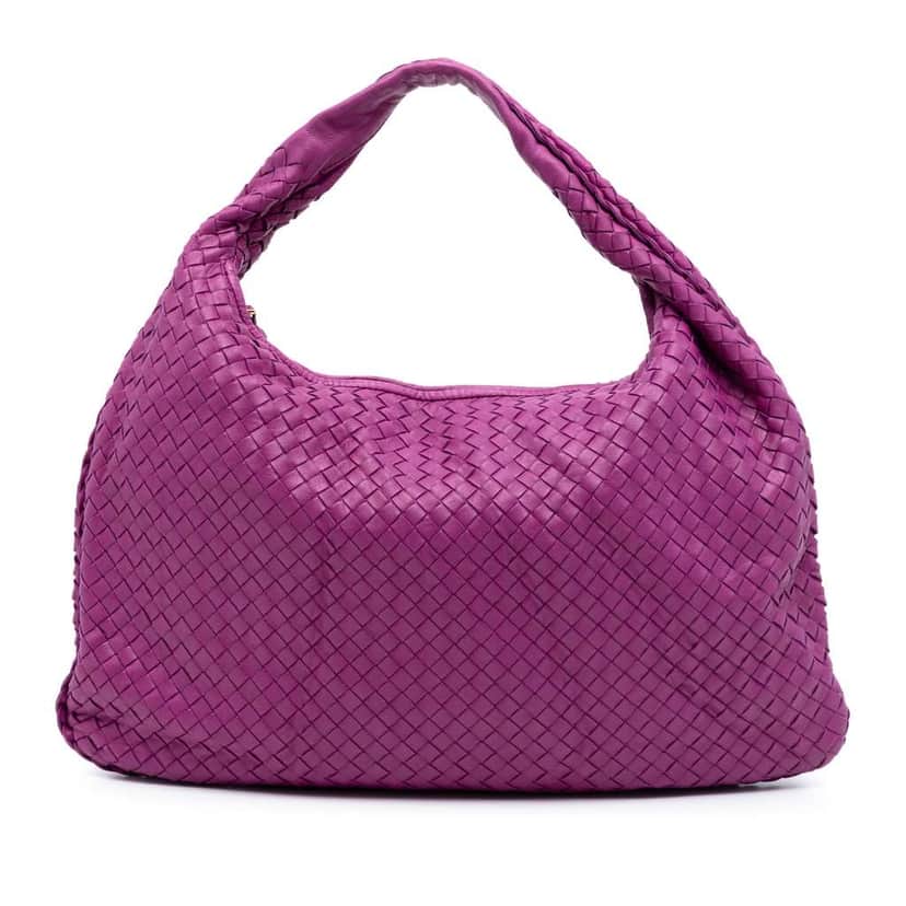 Bottega Veneta Medium Nappa Intrecciato Veneta Hobo Purple Leather Very good condition - Front View