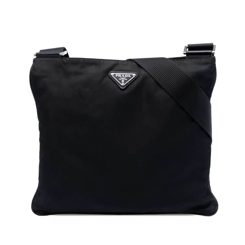 Prada Tessuto Zip Top Crossbody Black Very good condition - Front View