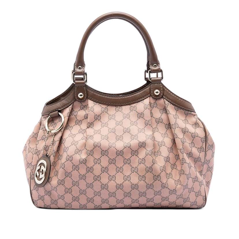 Gucci Medium GG Canvas Sukey Tote Pink Canvas Very good condition - Front View