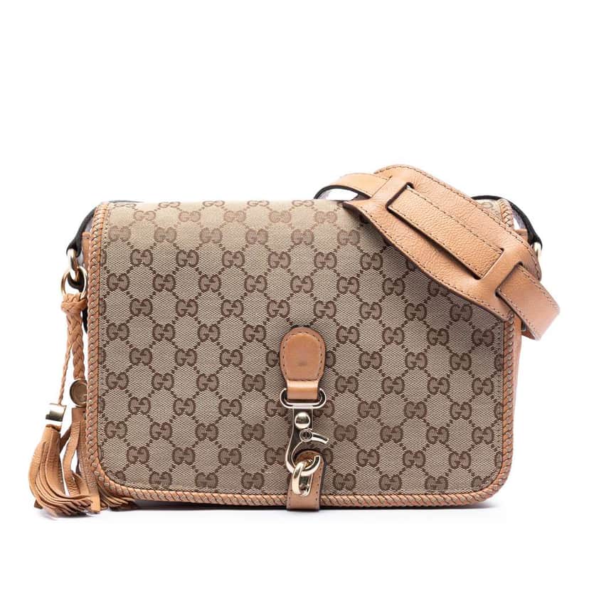 Gucci GG Canvas Marrakech Crossbody Beige Canvas Very good condition - Front View