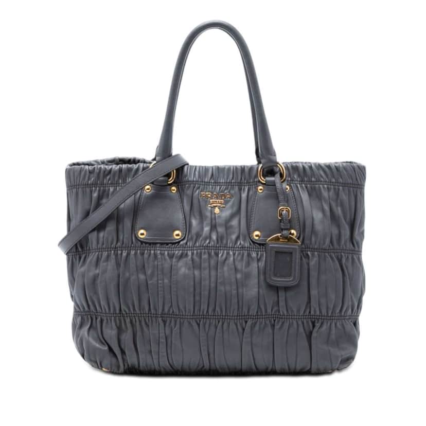 Prada Nappa Gaufre Satchel Grey Leather Very good condition - Front View