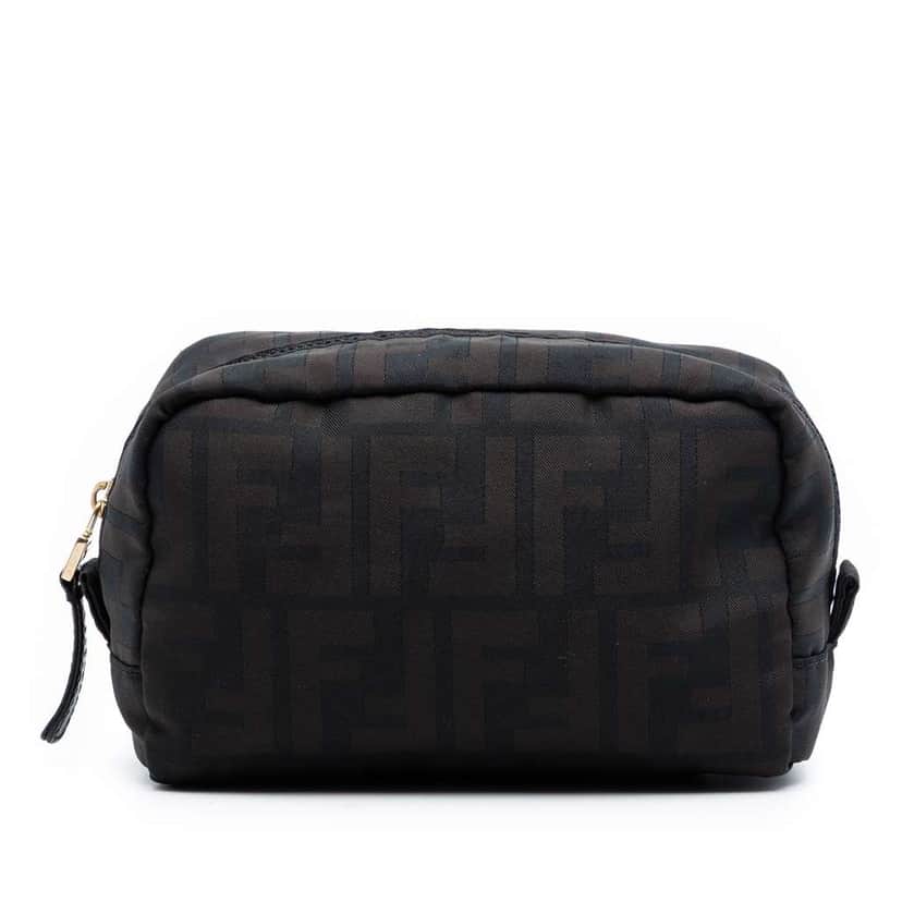 Fendi Zucca Canvas Pouch Brown Canvas Very good condition - Front View