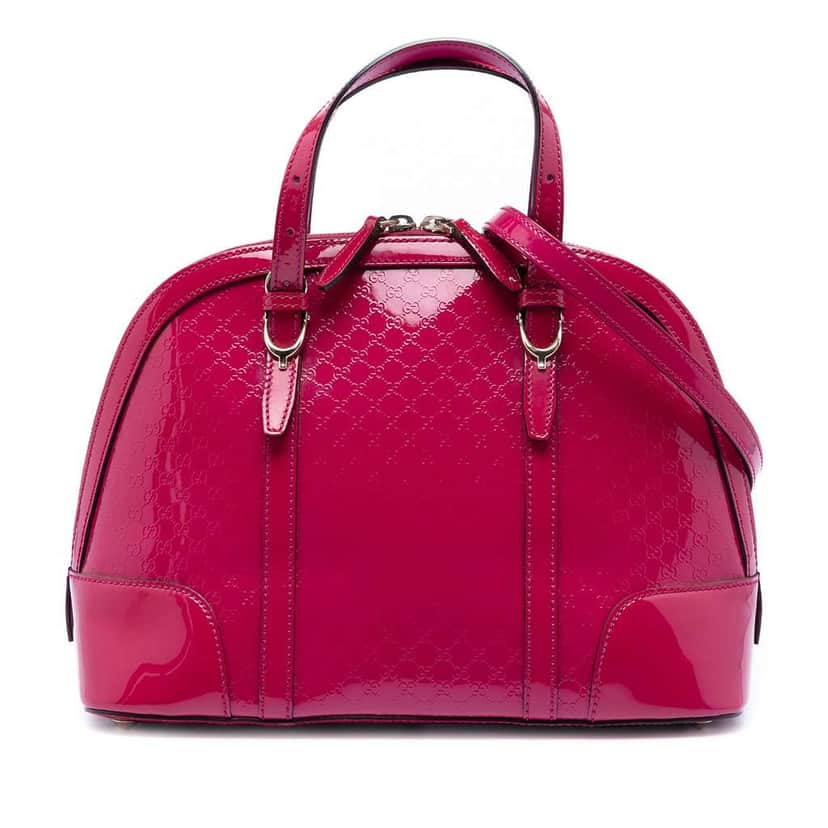 Gucci Small Microguccissima Patent Nice Dome Satchel Pink Leather Very good condition - Front View