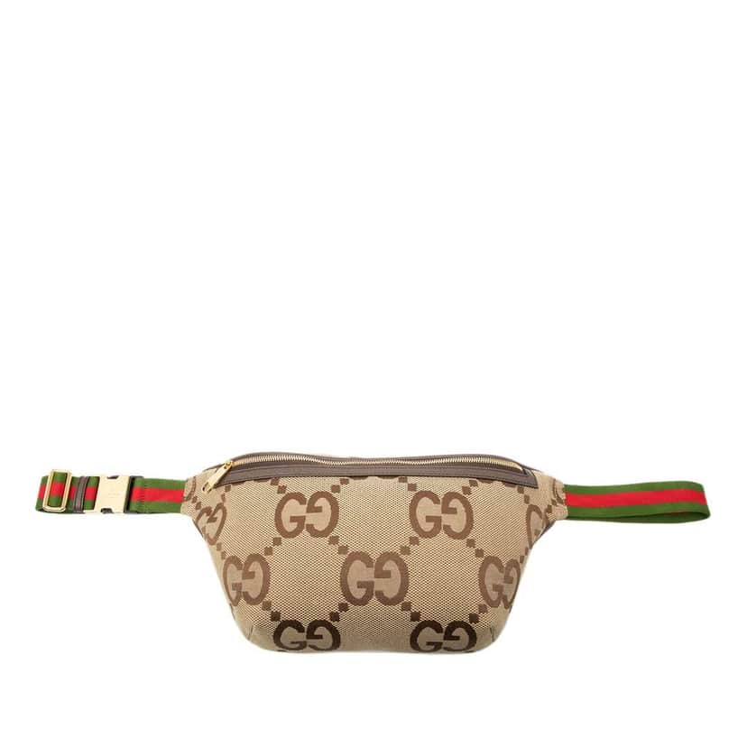 Gucci Jumbo GG Canvas Web Belt Bag Beige Canvas Very good condition - Front View