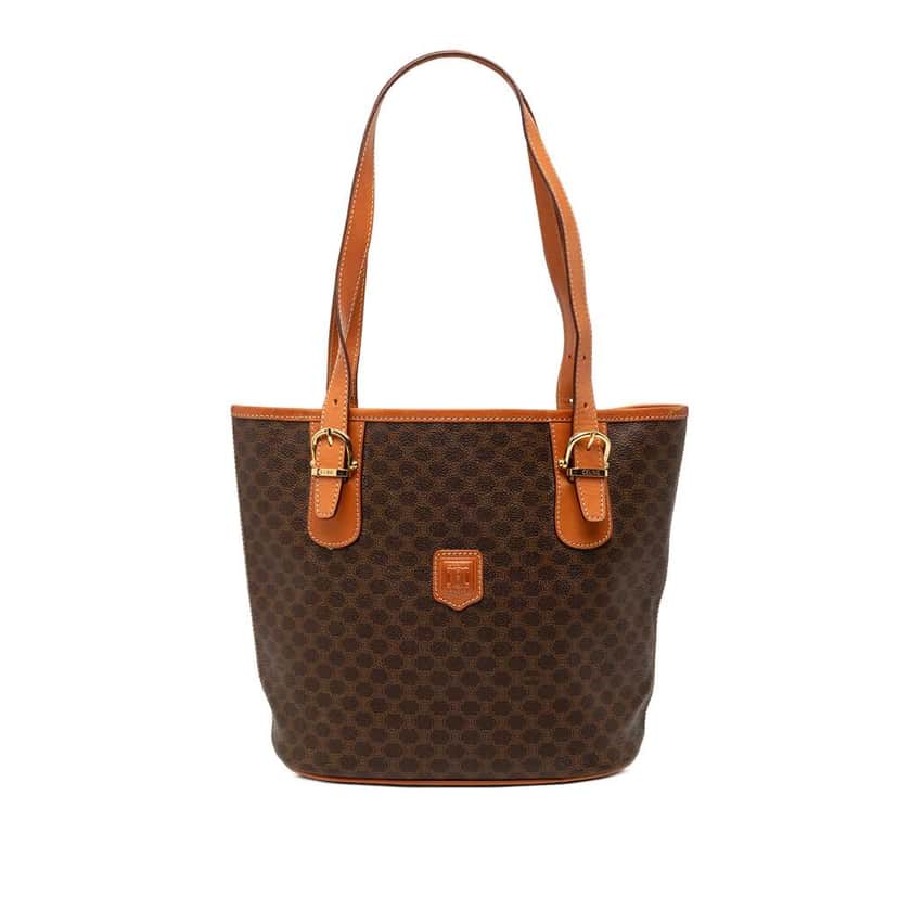 Celine Macadam Coated Canvas Tote Brown Canvas Very good condition - Front View