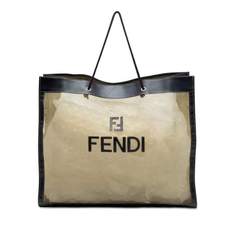 Fendi Mesh Tote Brown Polyester Very good condition - Front View