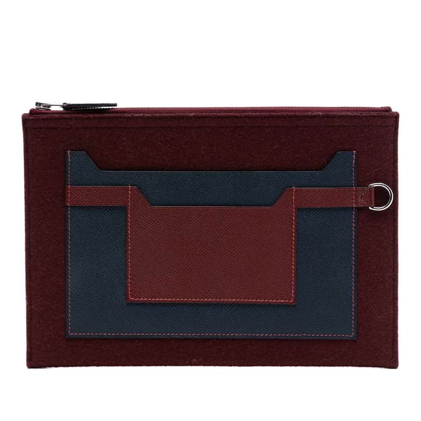 Hermès Epsom and Felt Toodoo 29 Blue Leather Very good condition - Front View