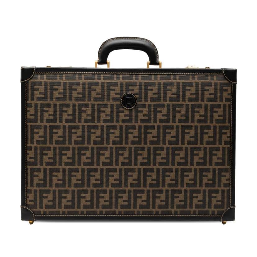 Fendi Zucca Coated Canvas Trunk Travel Bag Brown Canvas Very good condition - Front View