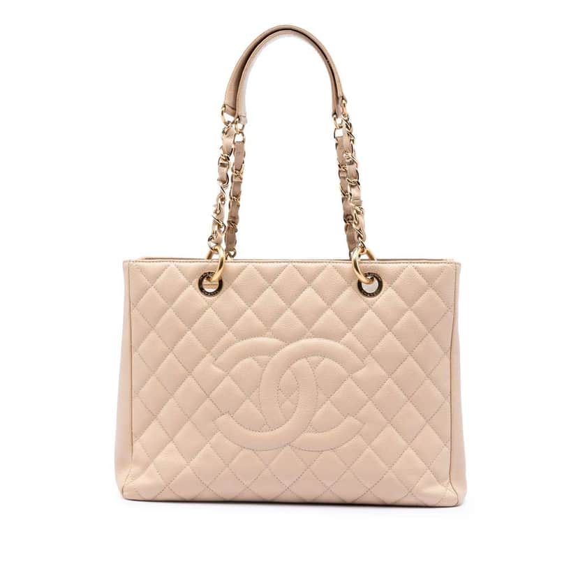 Chanel Caviar Grand Shopping Tote Brown Leather Very good condition - Front View