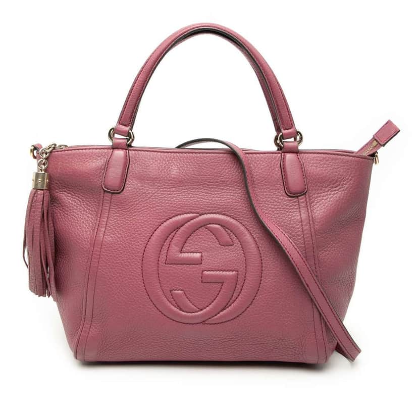Gucci Small Calfskin Soho Cellarius Satchel Pink Leather Very good condition - Front View