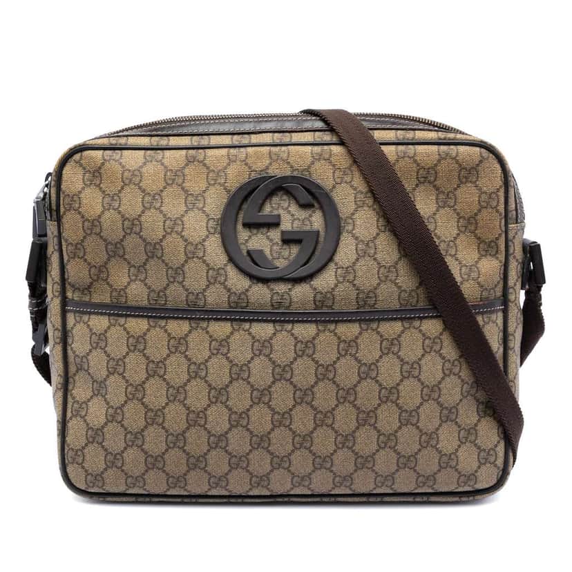 Gucci GG Supreme Interlocking G Crossbody Beige Canvas Very good condition - Front View