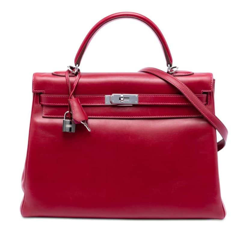 Hermès Tadelakt Verso Kelly II Retourne 35 Red Leather Very good condition - Front View