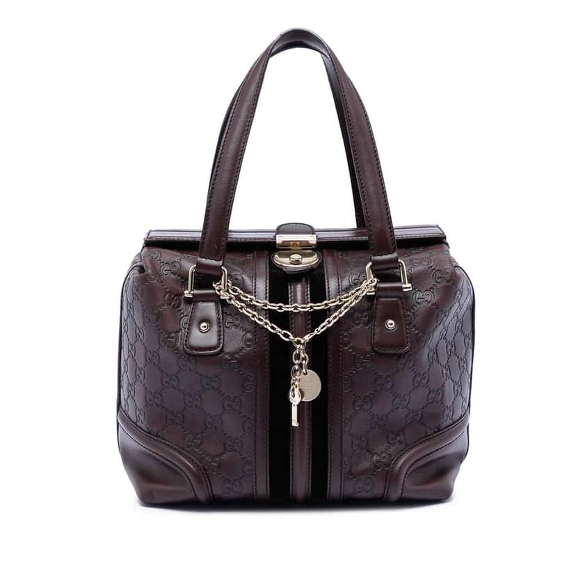 Gucci Guccissima Treasure Handbag Brown Leather Very good condition - Front View