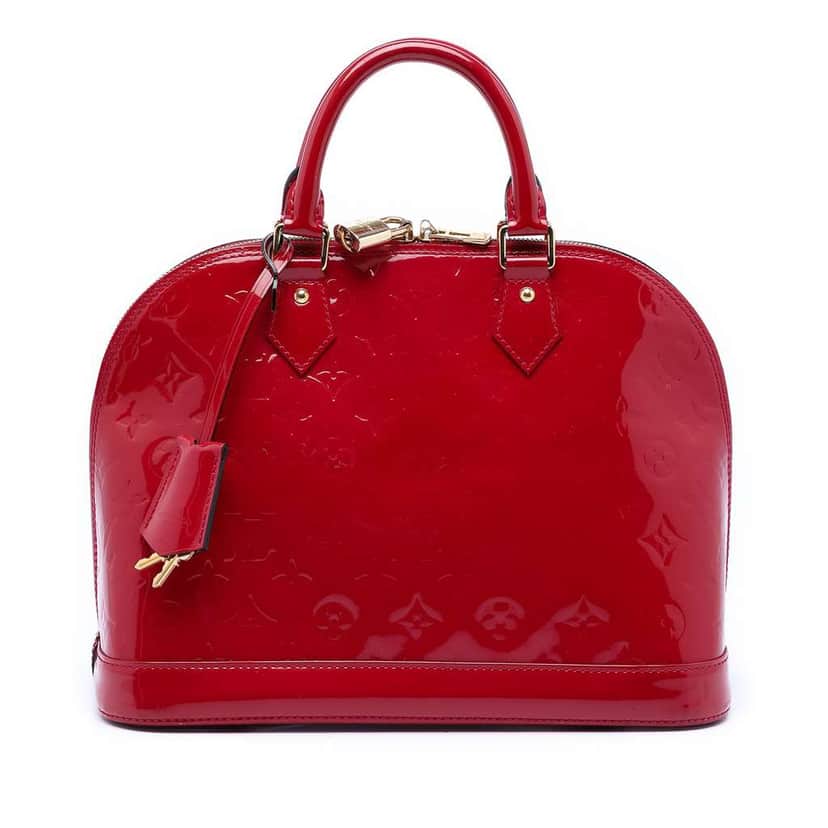 Louis Vuitton Monogram Vernis Alma PM Red Leather Very good condition - Front View