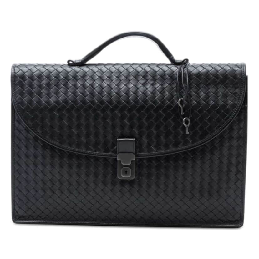 Bottega Veneta Nappa Intrecciato Briefcase Black Leather Very good condition - Front View