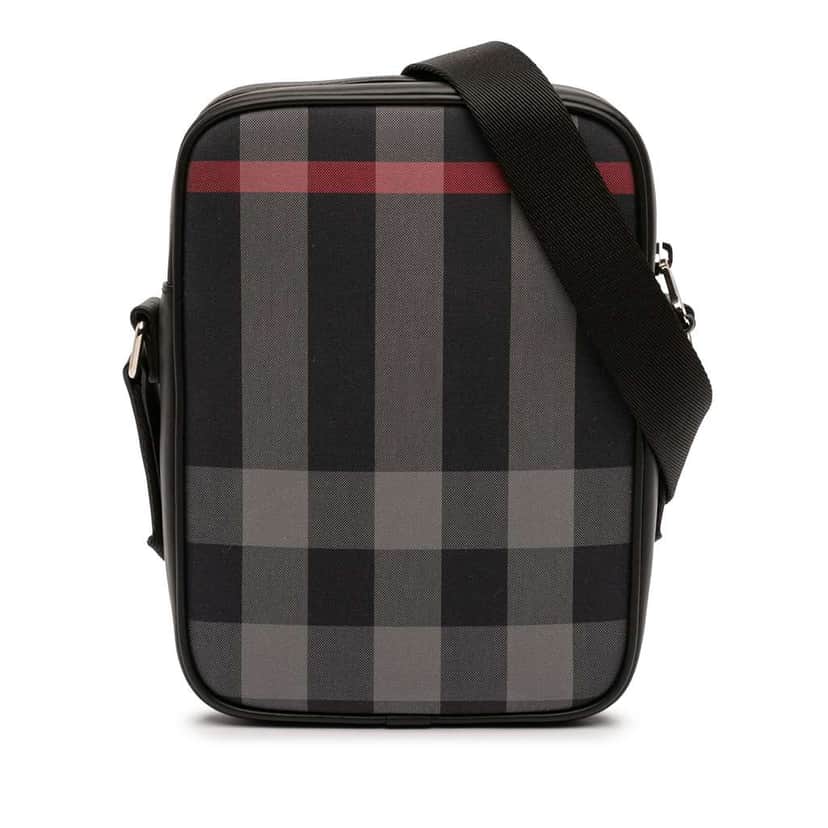 Burberry Giant Check Nylon Vertical Paddy Crossbody Blue Very good condition - Front View