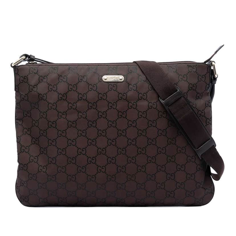 Gucci GG Nylon Crossbody Brown Very good condition - Front View