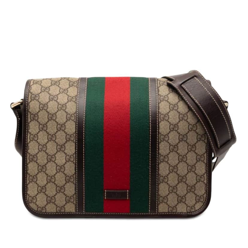 Gucci GG Supreme Web Crossbody Beige Canvas Very good condition - Front View