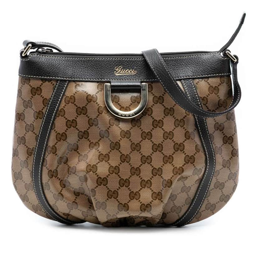 Gucci GG Crystal Abbey D Ring Crossbody Brown Canvas Very good condition - Front View
