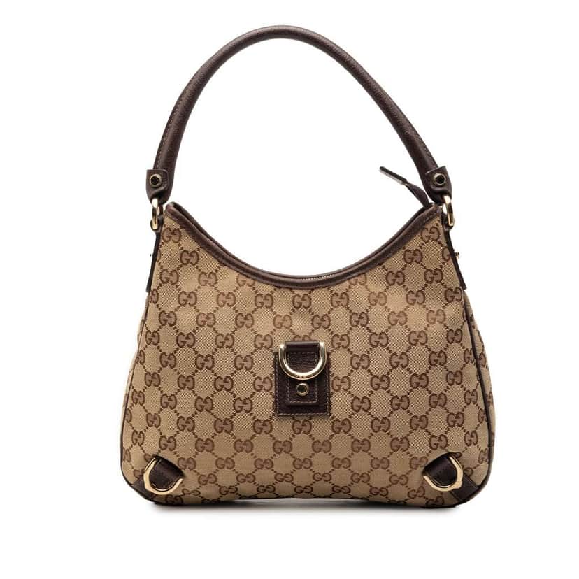 Gucci GG Canvas Abbey D Ring Shoulder Bag Beige Canvas Very good condition - Front View