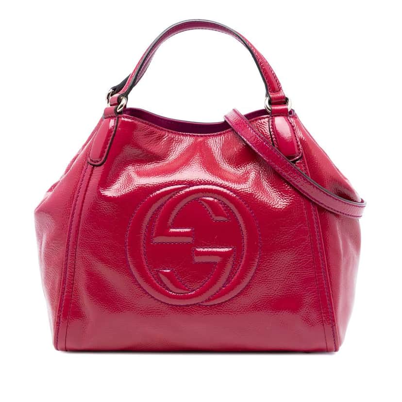 Gucci Small Patent Soho Satchel Pink Leather Very good condition - Front View