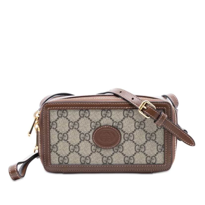 Gucci GG Supreme Interlocking G Crossbody Beige Very good condition - Front View