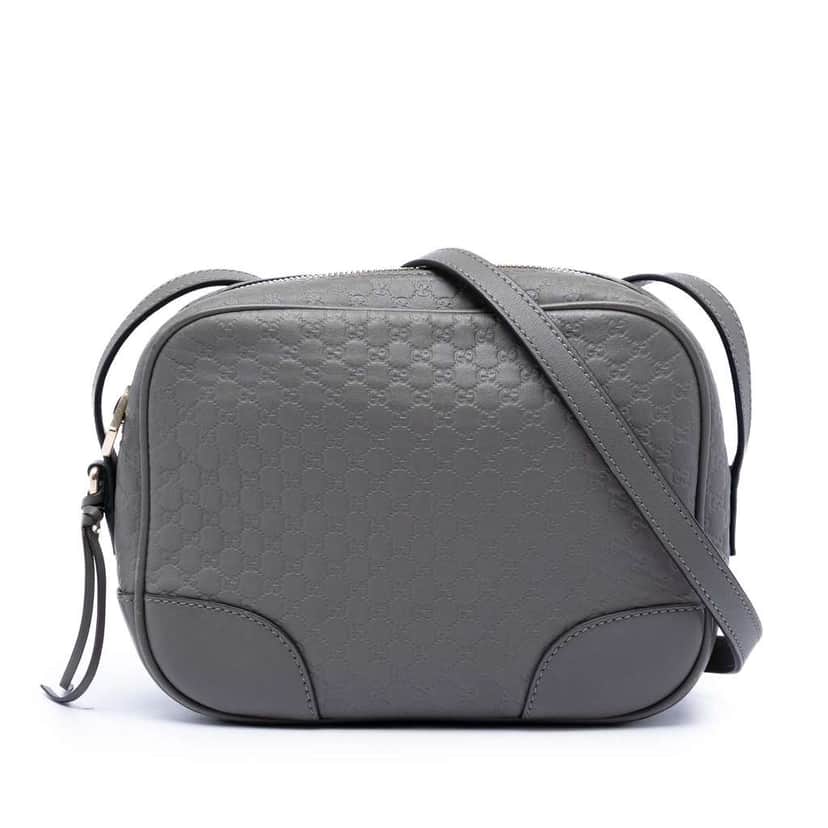 Gucci Microguccissima Bree Crossbody Grey Leather Very good condition - Front View