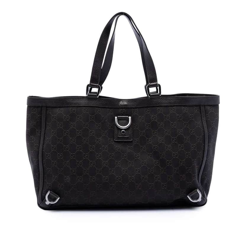 Gucci GG Denim Abbey D Ring Tote Brown Denim Very good condition - Front View