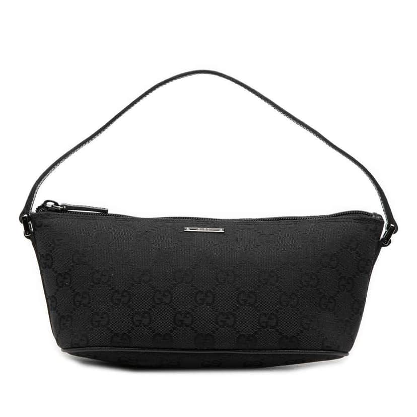 Gucci GG Canvas Boat Black Canvas Very good condition - Front View