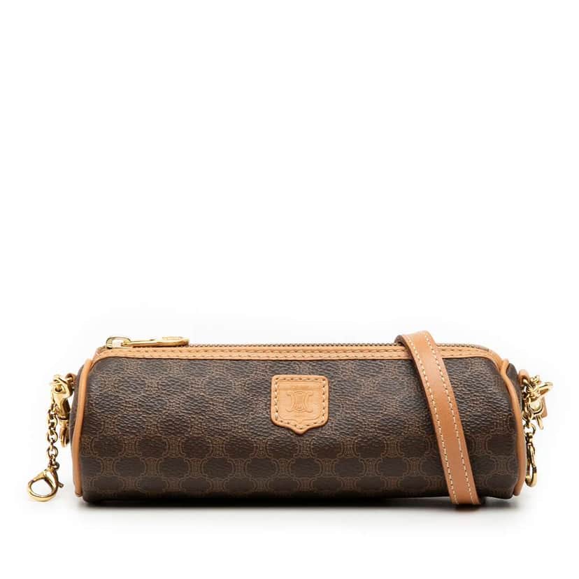 Celine Macadam Coated Canvas Crossbody Brown Canvas Very good condition - Front View